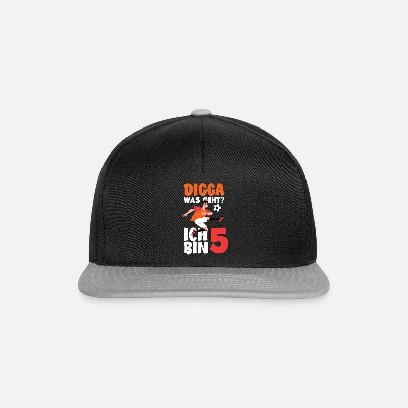 5e anniversaire 5 ans de footballeur - Casquette snapback - noir/gris