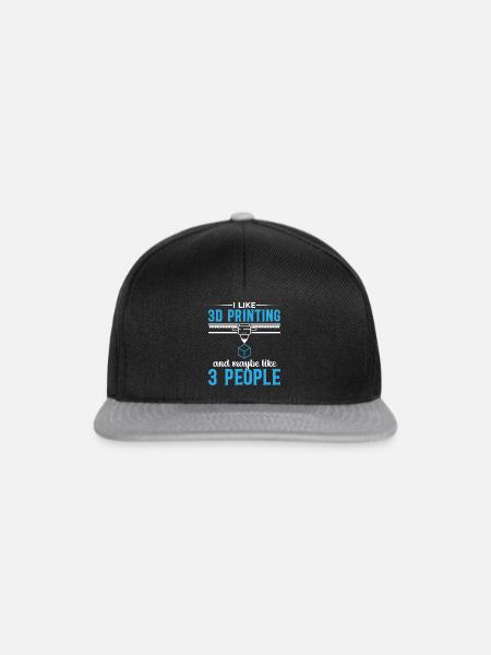 3D Drucker 3D Druck - Snapback Cap - Schwarz/Grau