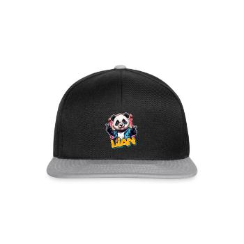 LIAN - Handsome boy name with cool panda - Snapback Cap - black/grey - Front