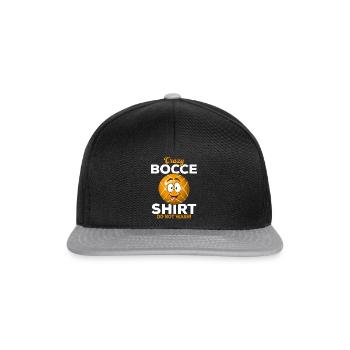 Crazy Bocce Shirt Do not wash - Funny Boccia - Snapback Cap - Schwarz/Grau - Vorne
