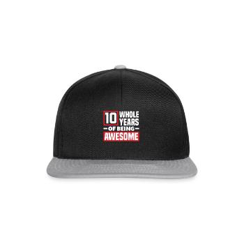 10th Birthday Children's Birthday Party - Snapback Cap - black/grey - Front