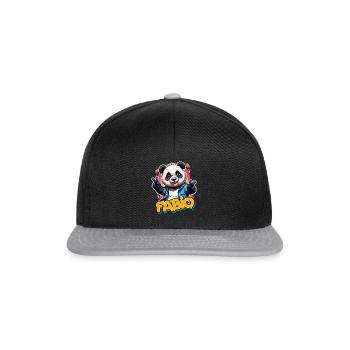 FABIO - Beau nom de garçon avec Cool Panda - Casquette snapback - noir/gris - Devant