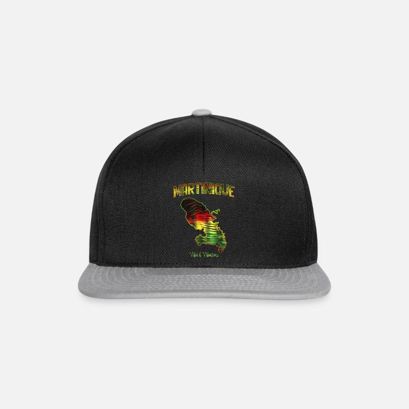 Martinique Rasta Vibrations Reggae Vibes - Casquette snapback - noir/gris