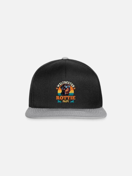 Rottweiler WELTBESTER ROTTIE PAPI Rottweiler - Snapback Cap - Schwarz/Grau