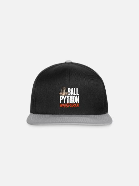 Ball Python Schlange Königspython - Snapback Cap - Schwarz/Grau
