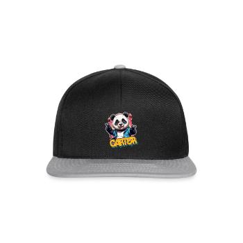 CARTER - beau nom de garçon avec Panda cool - Casquette snapback - noir/gris - Devant