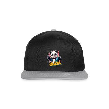 ELIJA - Beau nom de garçon avec Cool Panda - Casquette snapback - noir/gris - Devant