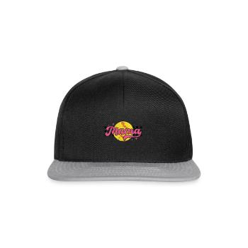 Karierter Softballl Mama Muttertag - Snapback Cap - Schwarz/Grau - Vorne