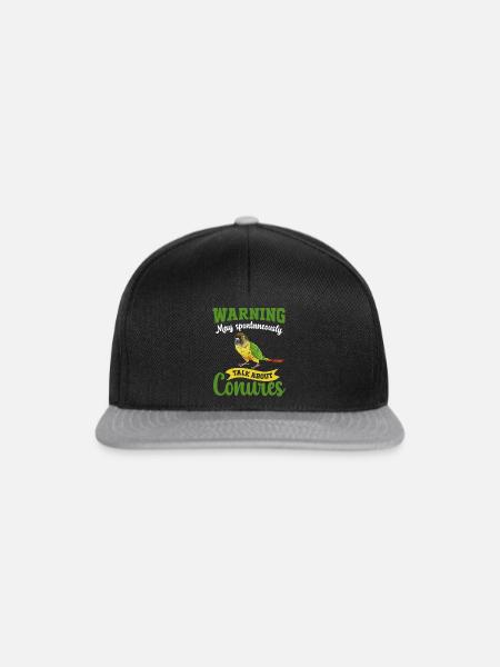 Molinasittich Papagei Vogel Sittich - Snapback Cap - Schwarz/Grau