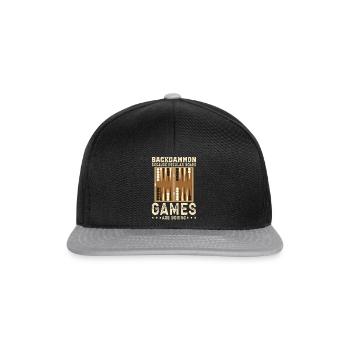 Backgammon Player Backgammon Board Game Gift - Snapback Cap - black/grey - Front