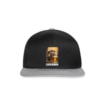Lecker Bierchen Igel - Snapback Cap - Schwarz/Grau - Vorne