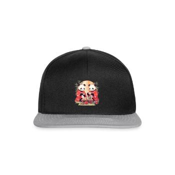 Panda Bear Cérémonie du thé Panda géant japonais - Casquette snapback - noir/gris - Devant