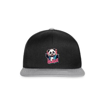 ELISA - Beautiful Girl Name with Cool Panda - Snapback Cap - black/grey - Front