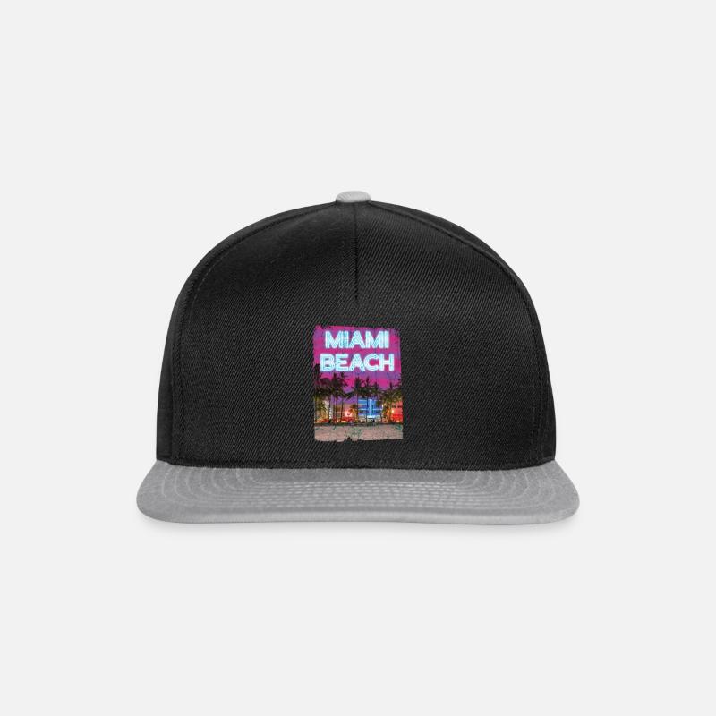 Miami 80er Retro Vaporwave - Snapback Cap - Schwarz/Grau
