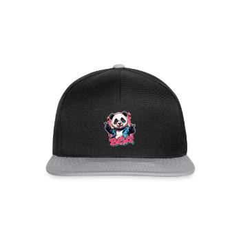 BEA - Beau nom de fille avec Cool Panda - Casquette snapback - noir/gris - Devant
