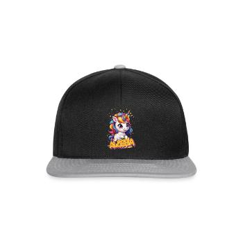 ALESSIA - Beau prénom de fille avec une jolie licorne - Casquette snapback - noir/gris - Devant