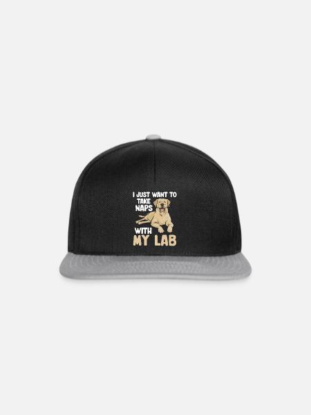 Gelber Labrador Retriever - Snapback Cap - Schwarz/Grau