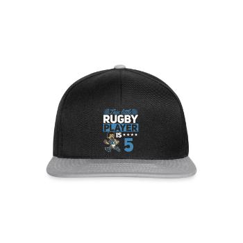 5th Birthday Kids Rugby Player - Snapback Cap - black/grey - Front