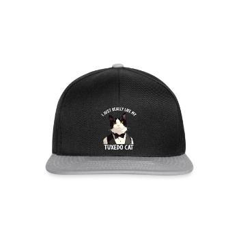 Tuxedo Kitten Tuxedo Cat - Snapback Cap - black/grey - Front