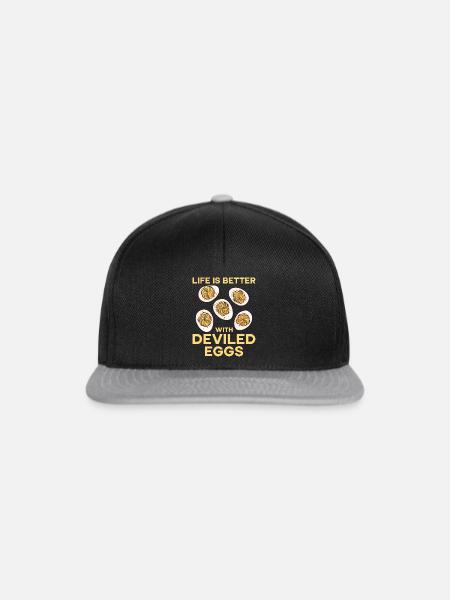 Gefüllte Eier Deviled Eggs - Snapback Cap - Schwarz/Grau