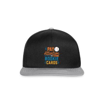 Cartes de Baseball joueur de Baseball Fan de Baseball cadeau - Casquette snapback - noir/gris - Devant