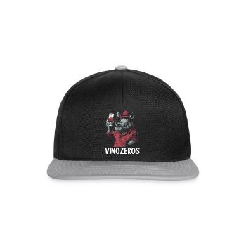 Vinozeros Weinkenner Weintrinker Weinliebhaber - Snapback Cap - Schwarz/Grau - Vorne