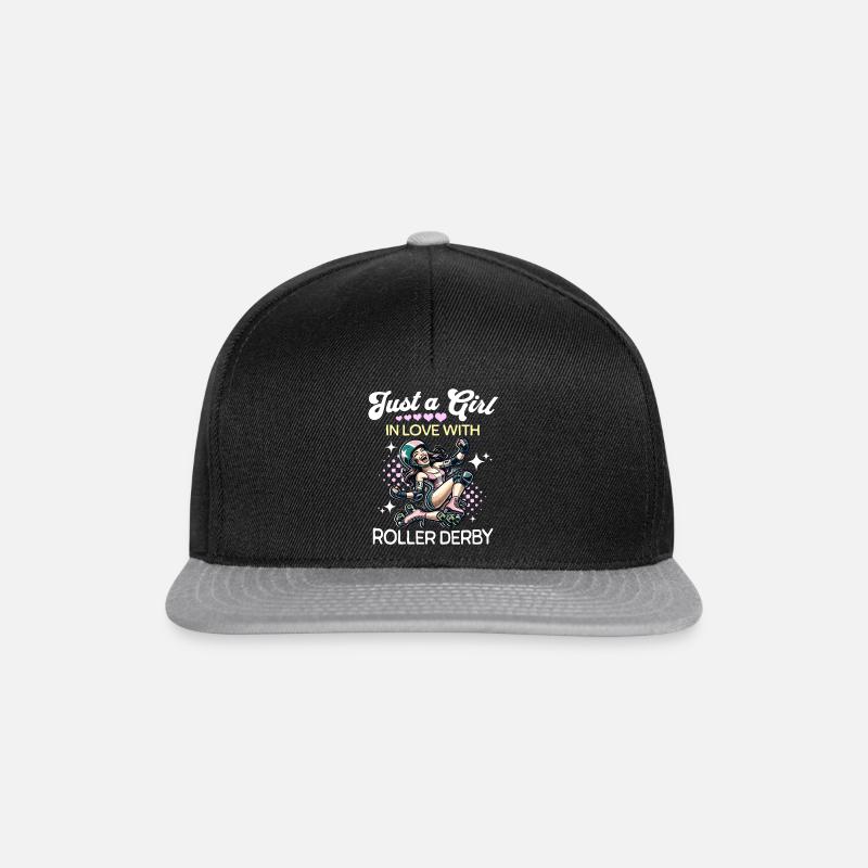 Roller Derby Mädchen - Snapback Cap - Schwarz/Grau