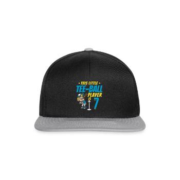 Tee-ball player Party 7th Birthday Tee-ball player - Snapback Cap - Schwarz/Grau - Vorne
