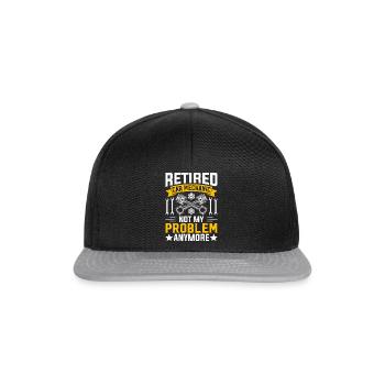 Retired car mechanic Auto Mechanic Retired Car Mec - Snapback Cap - Schwarz/Grau - Vorne