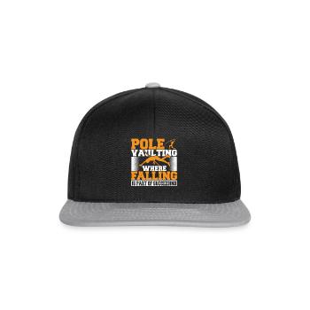 Stabhochspringer-Geschenk - Snapback Cap - Schwarz/Grau - Vorne