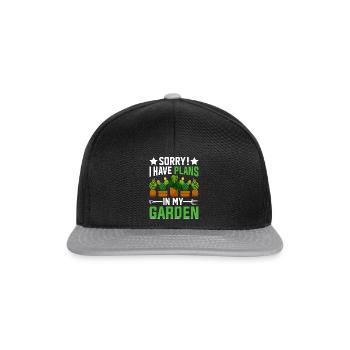 Sorry I have plans in my garden - Gardener Hobby G - Snapback Cap - black/grey - Front
