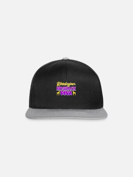 RHODESIAN RIDGEBACK DIVA Ridgeback Frauen - Snapback Cap - Schwarz/Grau
