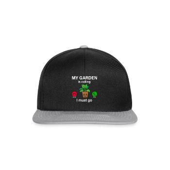 Mon jardin m’appelle, je dois partir - Jardinage drôle - Casquette snapback - noir/gris - Devant
