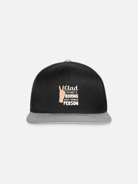 Linkshänder - Snapback Cap - Schwarz/Grau