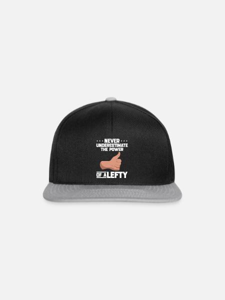Linkshänder - Snapback Cap - Schwarz/Grau