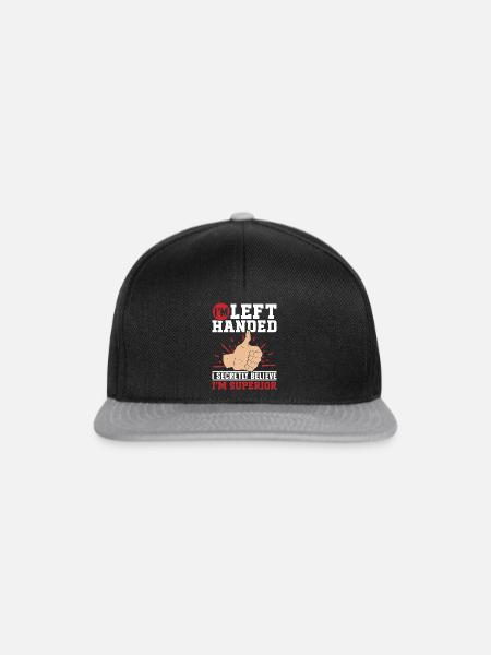 Linkshänder - Snapback Cap - Schwarz/Grau
