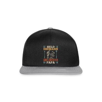 Héros, mari, maître du gril, papa - Casquette snapback - noir/gris - Devant