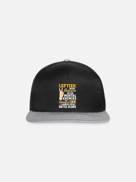 Linkshänder - Snapback Cap - Schwarz/Grau