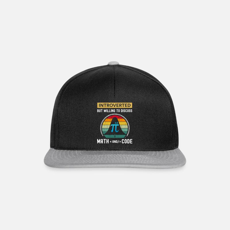 Introverti, mais prêt à discuter de maths | code - Casquette snapback - noir/gris