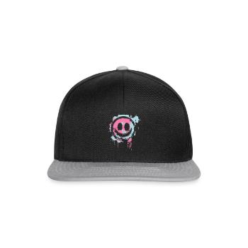 Graffiti Smiley Face - Urban Street Art - Snapback Cap - black/grey - Front