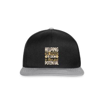 Kindergärtnerin Kindertagesstätte Erzieherin - Snapback Cap - Schwarz/Grau - Vorne