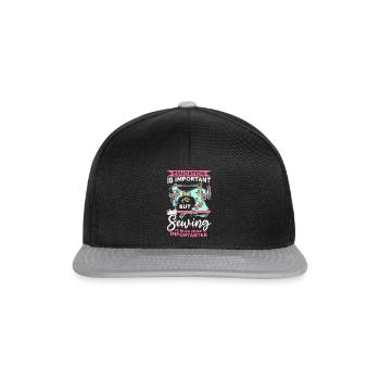 Education is important but Sewing is much more imp - Snapback Cap - Schwarz/Grau - Vorne