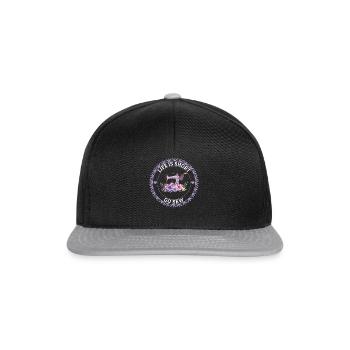 Life is short go sew - Sewing Machine Sewing Lover - Snapback Cap - Schwarz/Grau - Vorne