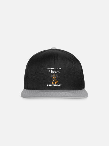 Dackel Wiener - Snapback Cap - Schwarz/Grau