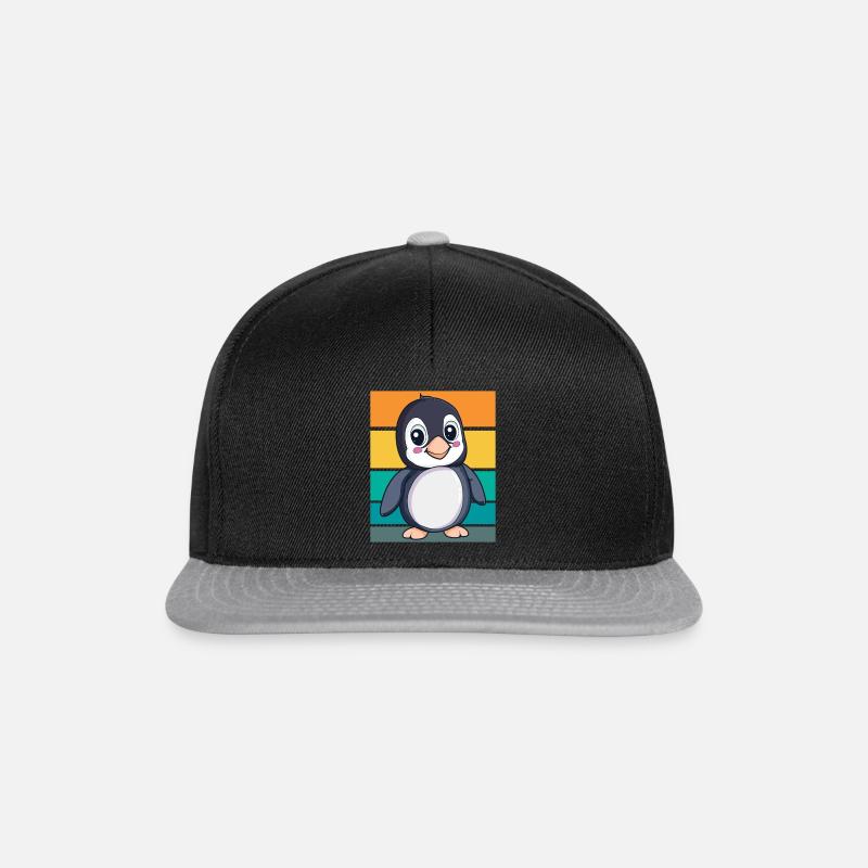 Pingouin rétro - Casquette snapback - noir/gris