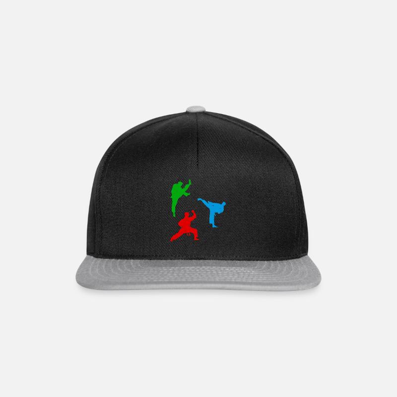 Karate silhouettes Karate fighter - Snapback Cap - Schwarz/Grau