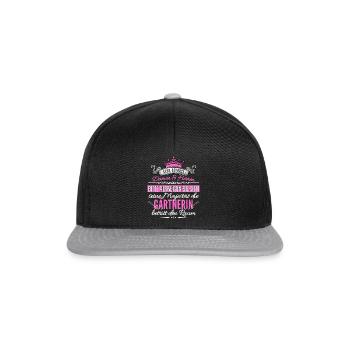 Lustiger Gärtnerin Spruch für die Gartenarbeit im - Snapback Cap - Schwarz/Grau - Vorne