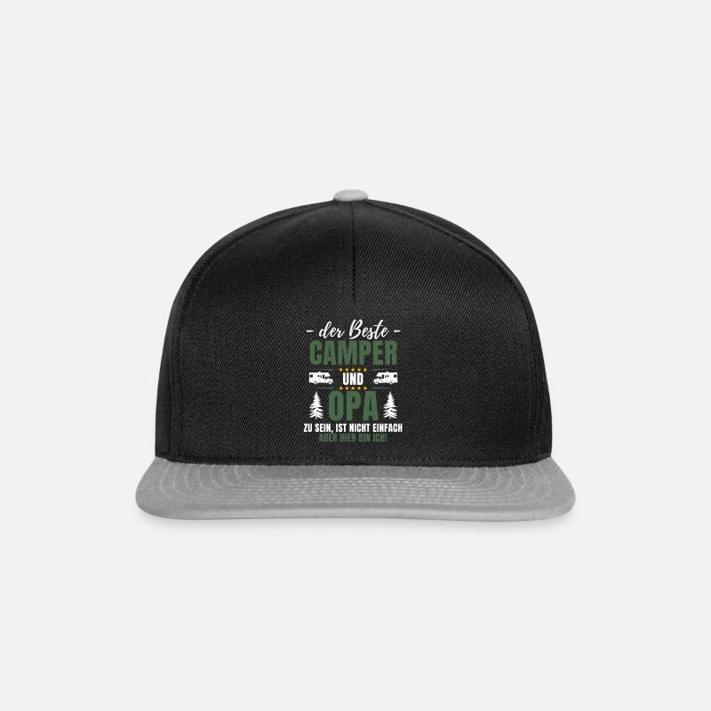 DER BESTE CAMPER & OPA - Lustiger Camping - Snapback Cap - Schwarz/Grau