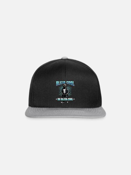 Bleib Cool pitbull - Snapback Cap - Schwarz/Grau