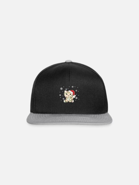 Katze Weihnachten Winter Tiere Katzen - Snapback Cap - Schwarz/Grau